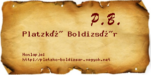 Platzkó Boldizsár névjegykártya